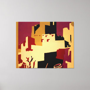 Western - zuidwest - WPA Canvas Afdruk