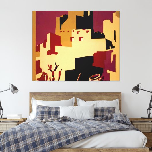 Western - zuidwest - WPA Canvas Afdruk (Insitu (Slaapkamer))