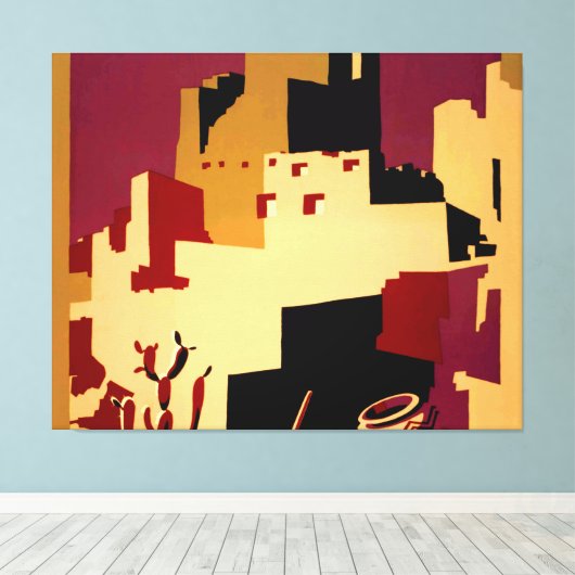 Western - zuidwest - WPA Canvas Afdruk (Insitu (Houten vloer))