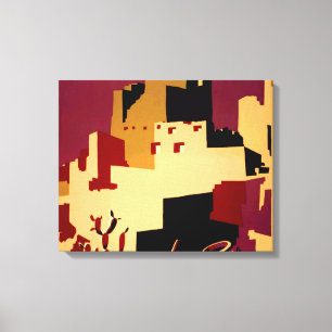 Western - zuidwest - WPA Canvas Afdruk