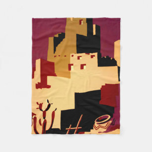 Western - zuidwest - WPA Fleece Deken