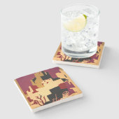 Western - zuidwest - WPA Stenen Onderzetter (Zijkant)