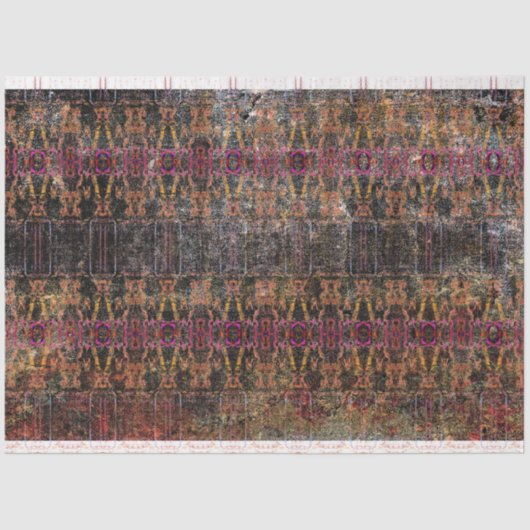  Western Zwart Bruin Paarse Textuurpatroon Tissuepapier (Voorkant)