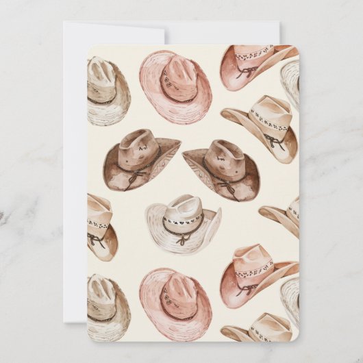 Western Zwart Haar Cowgirl Petten Verjaardag Kaart (Achterkant)