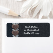 Western zwart leder en diamanten uitnodiging etiket (Insitu)