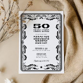  Western Zwart Wit Cowboy Rustiek Verjaardag Kaart