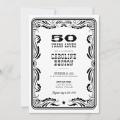 Western Zwart Wit Cowboy Rustiek Verjaardag Kaart (Voorkant)