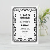 Western Zwart Wit Cowboy Rustiek Verjaardag Kaart (Staand voorkant)