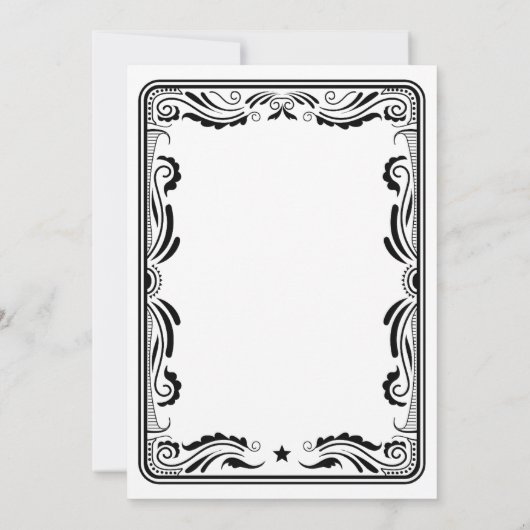 Western Zwart Wit Cowboy Rustiek Verjaardag Kaart (Achterkant)