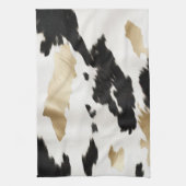 Western Zwart Wit Glam Goud Koeienhuid Theedoek (Verticaal)