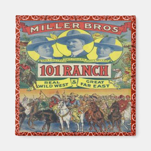 Westerne 101 Ranch Cowboys Magneet (Voorkant)