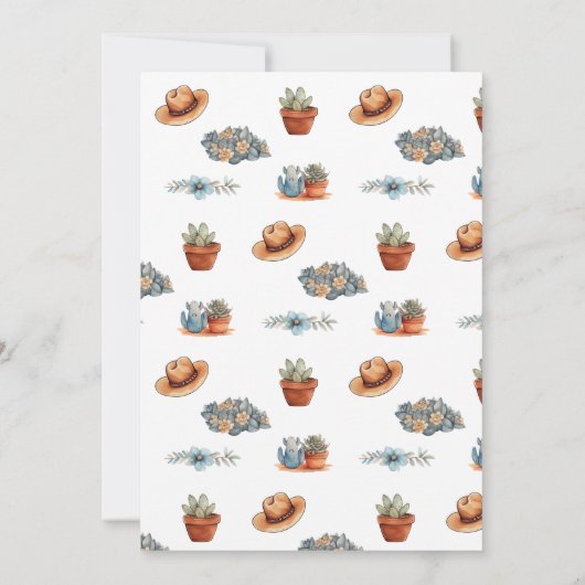 Westerne 1e Verjaardag Rodeo Cowboy Verjaardag Kaart (Achterkant)