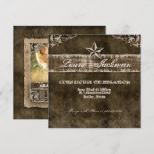 Westerne  Afstudeerder Fotokaart Beige Star Kaart (Voorkant / Achterkant)