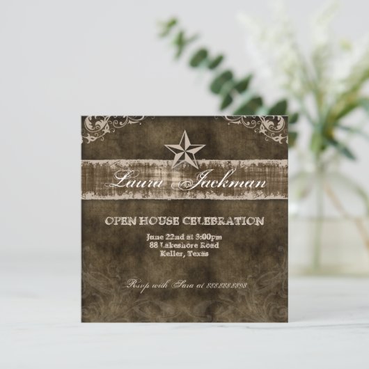 Westerne  Afstudeerder Fotokaart Beige Star Kaart (Staand voorkant)