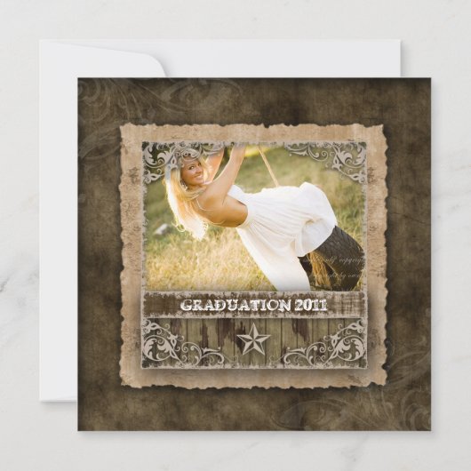 Westerne  Afstudeerder Fotokaart Beige Star Kaart (Achterkant)