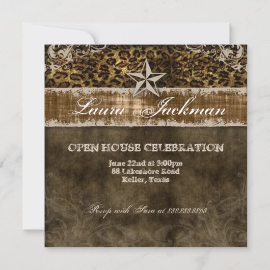 Westerne  Afstudeerder-fotokaart Leopard Star Kaart (Voorkant)