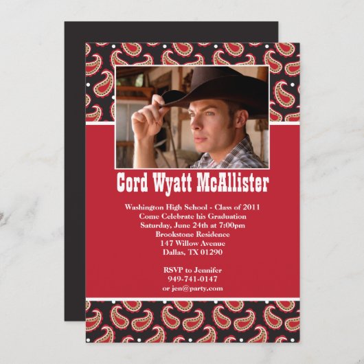 Westerne Afstuderen Uitnodiging (Voorkant / Achterkant)