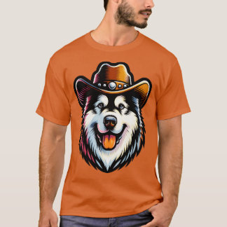 Westerne Alaskan Malamute Cowboy Dog Thirt T-shirt