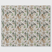 Westerne Americana lachende cowboyschedel en cactu Cadeaupapier (Vlak)