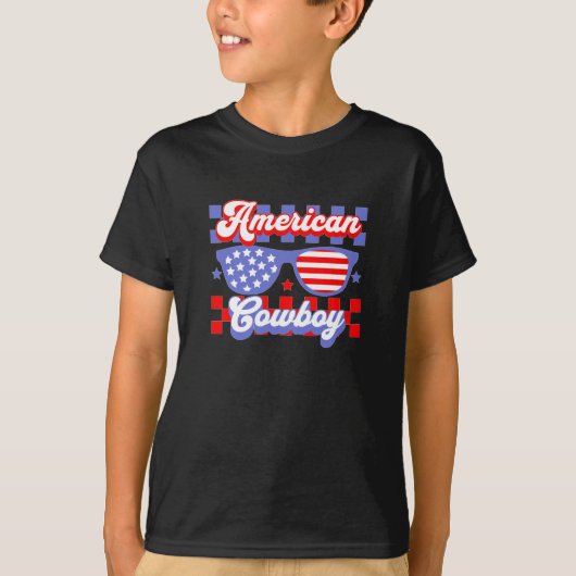 Westerne Amerikaanse Cowboy Patriotic T-shirt (Voorkant)