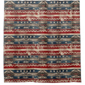 Westerne Amerikaanse vlag Douchegordijn (Voorkant)