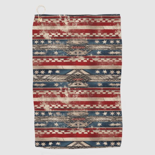 Westerne Amerikaanse vlag Golfhanddoek (Voorkant)