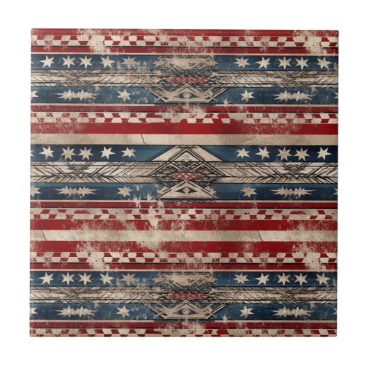 Westerne Amerikaanse vlag Tegeltje (Voorkant)