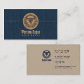 Westerne Angus Bar & Grill Restaurant Visitekaartj Visitekaartje (Voorkant / Achterkant)