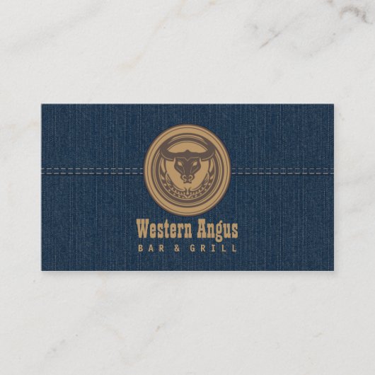 Westerne Angus Bar & Grill Restaurant Visitekaartj Visitekaartje (Voorkant)