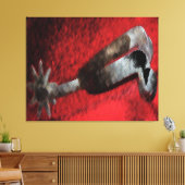 Westerne Art Silver Spur op rood Canvas Afdruk (Insitu (Woonkamer))