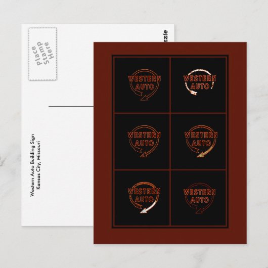 Westerne Auto Building Sign Kansas City, Missouri Briefkaart (Voorkant / Achterkant)