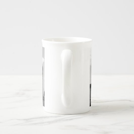 Westerne Auto Sign Architecture Zwart-wit Foto Porselein Kop (Achterkant)