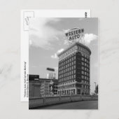 Westerne Auto Sign Black & White Architecture Foto Briefkaart (Voorkant / Achterkant)