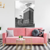 Westerne Auto Sign Black & White Architecture Foto Canvas Afdruk (Insitu (Woonkamer))