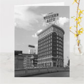 Westerne Auto Sign Black & White Architecture Foto Kaart (Gele Bloem)