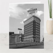 Westerne Auto Sign Black & White Architecture Foto Kaart (Voorkant)