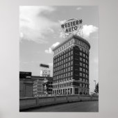 Westerne Auto Sign Black & White Architecture Foto Poster (Voorkant)