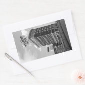 Westerne Auto Sign Black & White Architecture Foto Rechthoekige Sticker (Envelop)