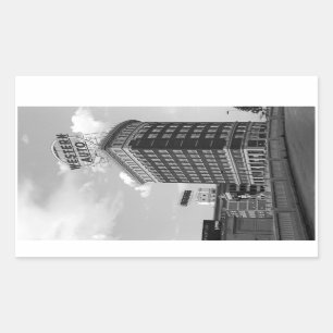 Westerne Auto Sign Black & White Architecture Foto Rechthoekige Sticker