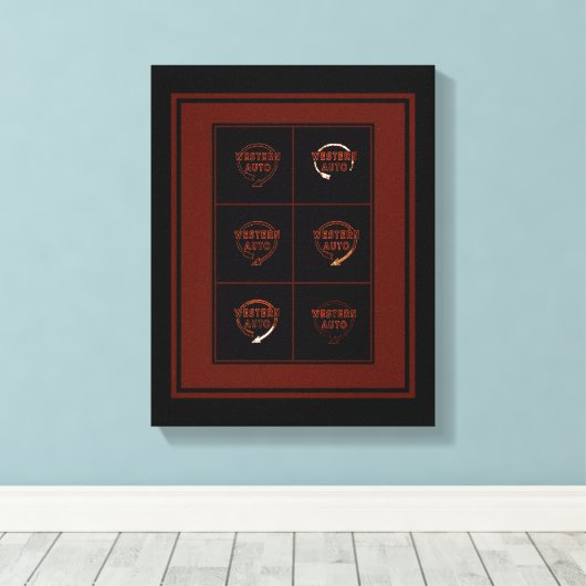 Westerne automatische bouwtekening, Kansas City, M Canvas Afdruk (Insitu (Houten vloer))