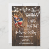 Westerne avond uit Cowboy Patriottische Verjaardag Kaart (Voorkant)