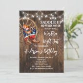Westerne avond uit Cowboy Patriottische Verjaardag Kaart (Staand voorkant)