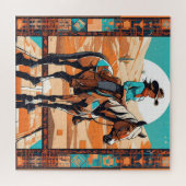 Westerne avonturier 4 legpuzzel (Horizontaal)