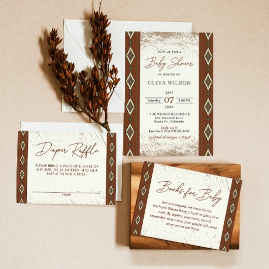 Westerne Aztec Rustic Boho Luier Raffle Kaart