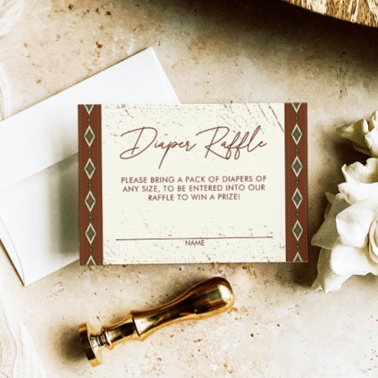 Westerne Aztec Rustic Boho Luier Raffle Kaart