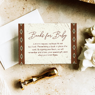 Westerne Azteekse, rustieke Boho-boeken voor Baby Informatiekaartje