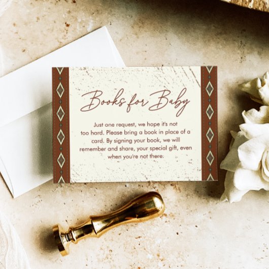 Westerne Azteekse, rustieke Boho-boeken voor Baby Informatiekaartje