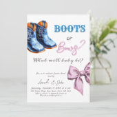 Westerne Baby Jean Boots of Bows Genderonthulling Kaart (Staand voorkant)