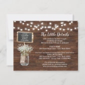 Westerne Baby's Breath Jar bruiloft insert kaart (Voorkant)