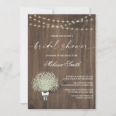 Westerne Baby's Breath Rustic Wood Vrijgezellenfee Kaart (Voorkant)
